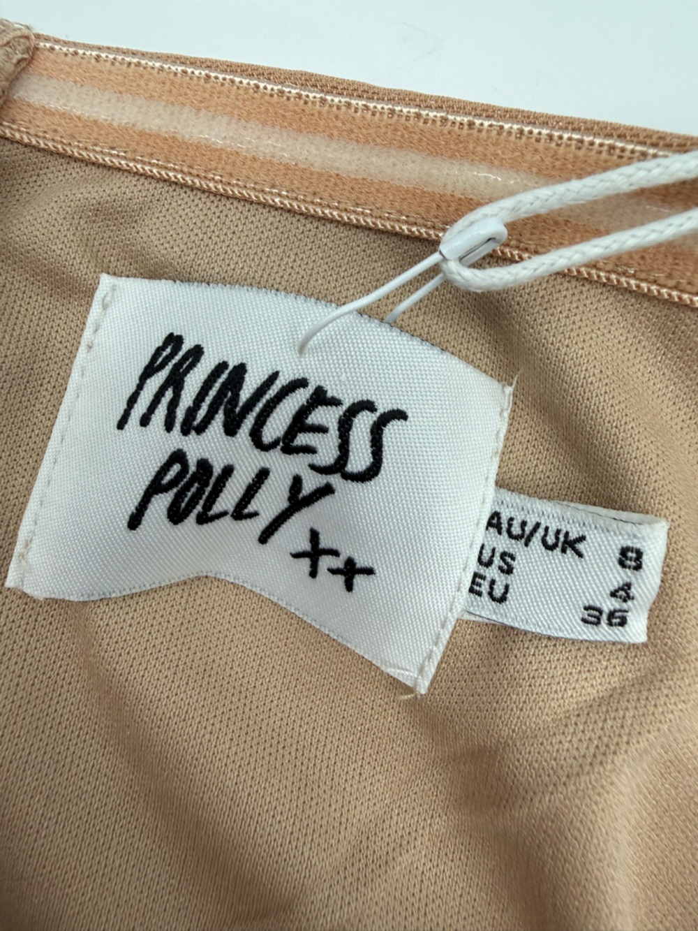 NWT princess polly Atticus mesh overlay Mini Dress Strapless Bustier Nude size 4 - Picture 11 of 13